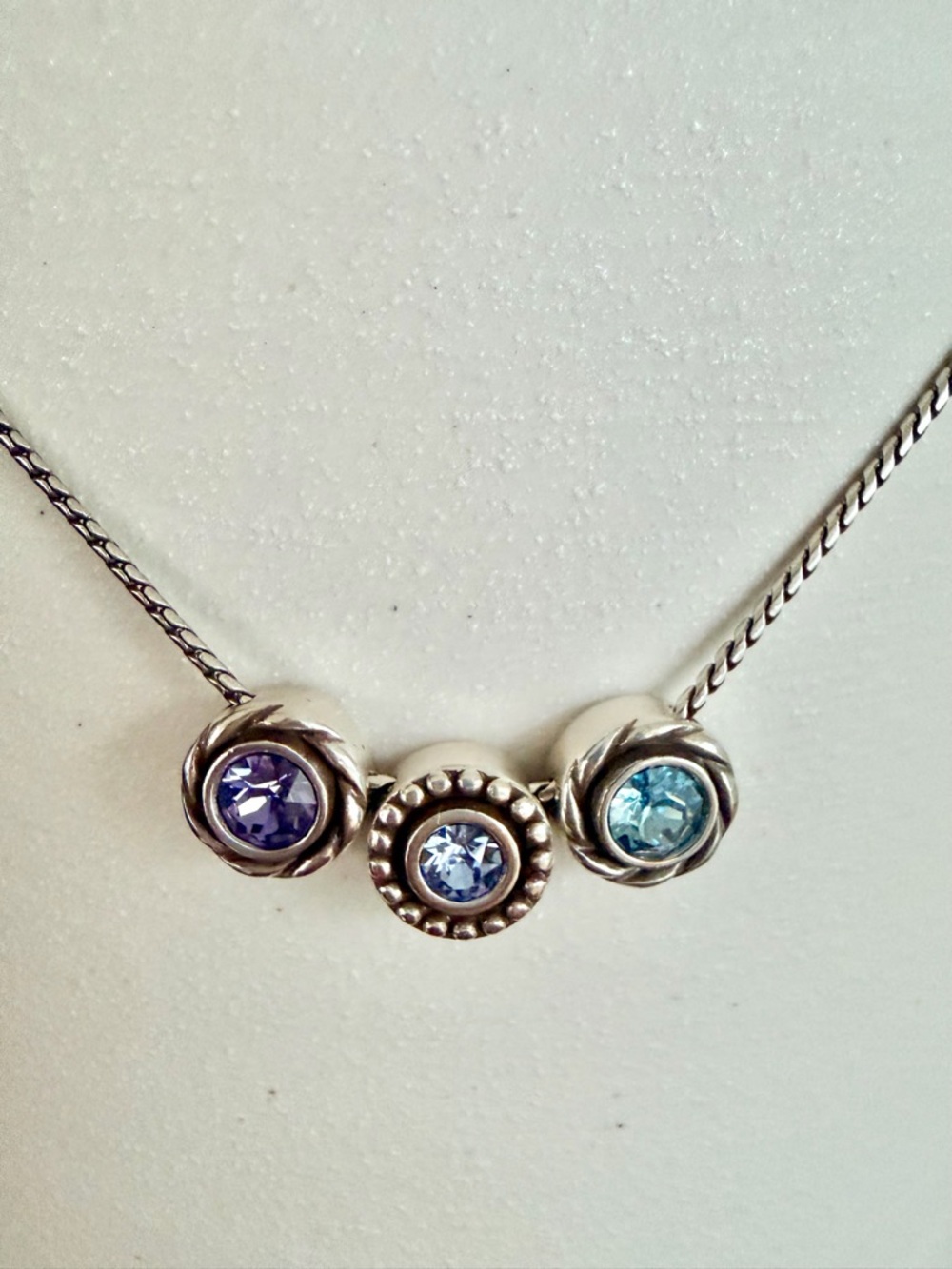 Brighton Halo Orion Trio Necklace Bl/Purp Swarovski Crystal JL8883–Retired NWT